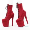 Новый дизайн сексуальные экстремальные каблуки Обувь эротические нагрузки танцы лодыжки ботинки женщин кружев обувь уплал ботинки платформы 36-43 8166