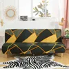 Elastic Anti-dust Sofa Bed Cover without Armrest Spandex Plaid Print Tight Wrap Folding Slipcover for Living Room Towel 211116