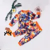 2-8 anni Toddler Kids set di abbigliamento Junior Girls Boys Tie Dye manica lunga Pigiama 2 pezzi Pjs Set bambini Pigiama pigiameria 5324 Q2