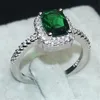 Big Promocja 3ct Real 925 Silver Ring Element Diamond Emerald Gemstone Pierścienie Dla Kobiet Wedding Engagement Jewelry Nowy