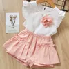 Beer Leider Kinderkleding Sets Mode Meisjes Stawberry Summer Clothing Sets Borduurwerk T-shirt en Jurk Leuke Outfits 210708