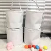 50PC Whole DIY Sublimation Easter Bucket White Blanks Basket Candy Toy Tote Handbag Festival Easter Decoration For Party Gift 350D