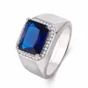 blue sapphire white gold rings