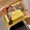 Designer- Women Handle Totes Bags Mini Flap Gold Metal Calfskin Caviar Leather Chain Crossbody Shoulder Pochette handbags