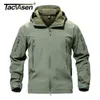 Tacvasen Army Camouflage Airsoft Jacket Mens Militär Taktisk Vattentät Softshell Outwear Coat Windbreaker Hunt Kläder 211217