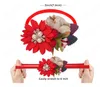 Fleurs artificielles de noël Floral bébé bandeau extensible en Nylon pour enfants filles tout-petits Turban bandeau enfants accessoires de cheveux