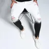 Moda erkek kot pantolon streetwear yaz streç sıska yırtık bisikletçinin slim fit rahat seksi delik denim pantolon