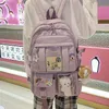 紫色のナイロンバックパック女性大容量バックキャップ学生トラベルラックスサック女の子多機能スクールバッグ7等級220209