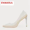 Dress Shoes ENMAYLA Sequined Cloth Pointed Toe Casual Thin Heels Slip-On Calzado Mujer Pumps Women High Size 34-43 ZYL2093