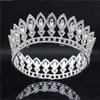 Luxury Royal Queen King Wedding Crown Bridal Diadem Full Circle Bride Headdress Prom Hår Smycken Tillbehör Tiaras Pageant X0625