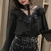 Sexy Lace Hollow Woman's Shirts Spring Wholesale Autumn Women's Fashion Casual Ladies Work White Shirts 11265 210527