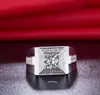 Cluster Ringar Gorgeous 1ct Micro Pave Luxury Kvinna för Män 925 Sterling Silver