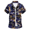 5xl 6xl 7xlシャツ男性夏のファッションの人格プリント半袖Sカジュアルプラスサイズビーチハワイアン210721