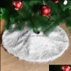Décorations de Noël Fournitures de fête festives Jardin de la maison 30,7 "Jupes d'arbre Blanc Luxe Fausse Fourrure Ornements Peluche Jupe de Noël Année Décoration