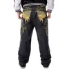 Mens Jeans Top Limited Losse Hiphop Mannen Gedrukt Herenjurk Casual Denim Broek Katoen Patroon Harem Broek 211108