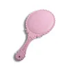 Hand held Makeup Mirror Romantic vintage Lace Hold Mirrors Oval Round Cosmetic Tool Dresser Gift DH9482