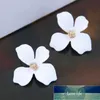 New White Flower Earrings Korean Big Pretty Flowers Stud Earrings For Women Earing Jewelry Green Red Yellow Pink Earings Gift Factory price expert design Quality