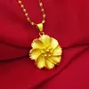 Korean Fashion 14K Gold Necklace Women's Wedding Jewelry Flower Gold Chain Pendant Necklace Gold Statement Jewelry Birthday Gift Q0531