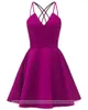 2022 Sexig Backless Deep V-Neck Mini Prom Klänningar Med Satin Plus Storlek Homecoming Cocktail Party Special Occasion Gown Vestido Fiesta BH02