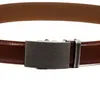 Belts Men039S Belt Brown Leather Automatisk spännelegering Klassisk byxa Rem Cowhide Ratchet TZP210074680491