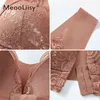 Meooliisy Front Buckle Thin Sexy Lingeries Women Bras Plus Size Size Size Breatable Vest Fastener Women's Underwear 211217