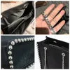 Evening Bags Retro Chains Rivet Large Capacity Tote Designer 2021 Women Shoulder Luxury PU Leather Messenger Bag Lady Big Bucket Purses