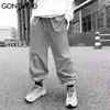 Gonthwid reflexivo harem corredores calças streetwear homens hip hop hop hopajuku casual sweatpants moda solta elástica cintura calças 210715