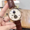 2024 nieuwe hoogwaardige luxe herenhorloge vijf naald groot wiel mechanisch horloge designer horloge groot merk lederen band mode