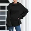 Kvinnors tröjor Kvinnor Turtleneck Overdimensionerad jumper Kvinnlig mode 2022 Autumn Winter Clothes Warm Long Sleeve Stickover Cold