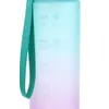 Water Bottle 1000 ML Reusable Scale Printed Bottles With Straw Outdoors Travel Sports Leakproof Design Times Marker