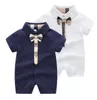 Estate baby pagliaccetti bambini neonato ragazzo abiti firmati ragazzi ragazze plaid o-collo manica corta senza maniche tute pagliaccetto di cotone abbigliamento