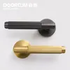 Dooroom Brass Door Lock Set Modern Grey Interiror Bedroom Bathroom Double Wood Door Lever Set Dummy Handle Knob 201013