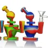 Silicone Water Pipe Smoking Accessories Bong Dab Rigs with down stem and Glass Bowl SRS834