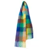 Women's winter new brand cashmere scarf rainbow grid shawls scarf for men and women G1120