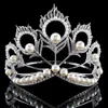 Nouveauté grande taille 2017 Miss Univers même couronne ronde réglable en argent perle Peakcock plume diadème concours 2102034506712