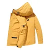 冬の新しいファッションダウンジャケット男性フード付き厚い白いアヒルダウンコート暖かいメンズ屋外服カジュアルパーカー高品質Y1103