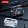 Lenovo QT81 TWS Kablosuz Kulaklıklar Stereo Spor Su Geçirmez Kulaklıklar Mikrofon Bluetooth kulaklıklı kulaklıklar HD 1200mAH Çağrı
