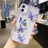 Butterfly Candy Color Glitter Phone Cases voor iPhone 11 Pro XR XS MAX 7 8 Plus X Soft TPU Hard PC Back Cover Gift A71 A42 A52 A72 S30 Case