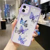 Schmetterling Candy Color Glitzer Handyhüllen für iPhone 11 Pro XR XS Max 7 8 Plus X Soft TPU Hard PC Back Cover Geschenk A71 A42 A52 A72 S30 Hülle