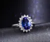 Yhamni 20ct Oval Sapphire Ring Party Elegancka biżuteria ślubna 925 Silver Wedding zaręczynowe pierścionki zaręczynowe dla kobiet R34518142113242285