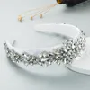 Lyxig Geometrisk Kristall Beaded Headband Vintage Färg Ädelsten Beaded Hairband Kvinna Party Smycken Huvudbonader