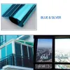 50cm * 600cm BlueSilver Pellicola per vetri a specchio Adesivo per vetri per la casa Tinta solare Riflettente come uno specchio per la casa e l'arredamento dell'ufficio 210317