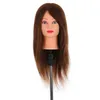 Hair Bun Maker 24" 100% Real Human Mannequin Head Hairdressing Training With Table Clamp Stand Hairdresser Practice Tool