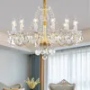 Europeiska vardagsrum Crystal Chandelier Light Luxury Simple Bedroom Study LED -lampor Klädbutik Restaurangdekorativa lampor