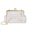 Schoudertassen zomer ontwerp duidelijke parel crossbody tas mini jelly handtas strand mode dames trendy stippen transparant