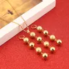 Colliers et boucles d'oreilles avec pendentif en perles givrées pour femmes et adolescentes, ensemble de bijoux avec boules rondes en or, cadeaux de fête