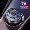 4 ports USB Car Chargers 48W Quick 7A Mini Mini Charge rapide pour iPhone 14 Pro Xiaomi Huawei Mobile Phone Charger Adaptateur en voiture