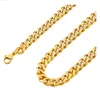 18k Real Gold Plated Curb Cuban Chain Necklace Stainls Steel Link Necklace for Men Women3222704