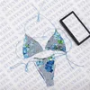 Bayan Seksi Bikini Mayo İki Parçalı Set Klasik Mektup Baskı Bayanlar Mayo Yaz Plaj Yüzme Bikini