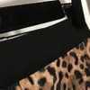 Gepard Kobiet Dwuczęściowe spodnie dresy jogi garnitury lampartowe długie rękawy krótka kurtka talia szczupła legginsy sportowe garnitur